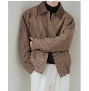 Casual Checkered Button-Up Jacket