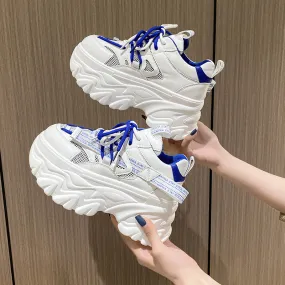 Casual Color Collision Breathable Heightened Thick Bottom Running Shoes Wholesale Women'S Shoes