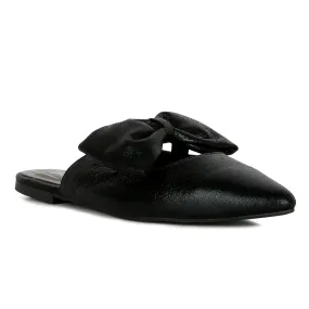 Casual Flats Mules With Bow Accents