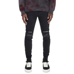 Casual Mid Waisted Ripped Jeans Elasticity Straight Pants For Men