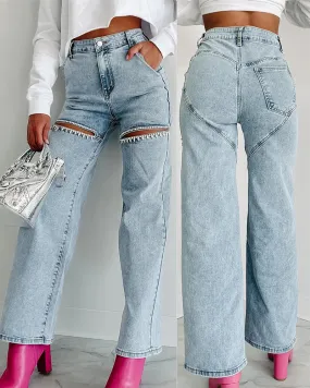 Casual Skinny Jeans With Holes