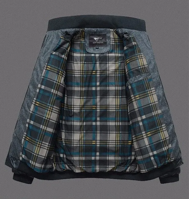 Casual Stand Collar Cotton Slim Jacket For Men