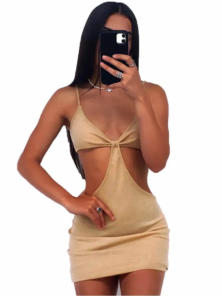 Casual Summer Halter Neck Backless Mini Dresses