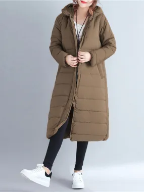 Casual Women Hooded Thick Overcoats