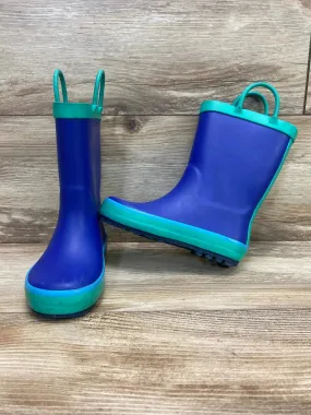Cat & Jack Rubber Rain Boots Blue/Green Sz 9c