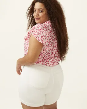 Catherine Cuffed Boyfriend Shorts | White