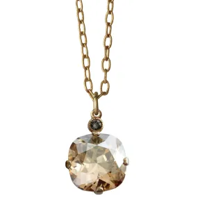 Catherine Popesco 14k Gold Plated Crystal 12mm Pendant Necklace, 6556GN Champagne