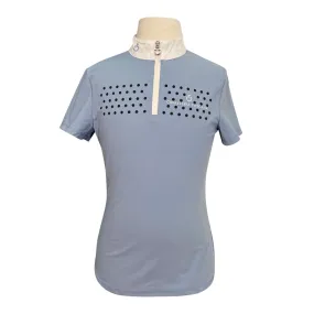 Cavalleria Toscana Spot Stripe Competition Shirt in Cornflower - Children's 14