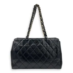 CC Tote Bag Black in Lambskin, Silver hardware