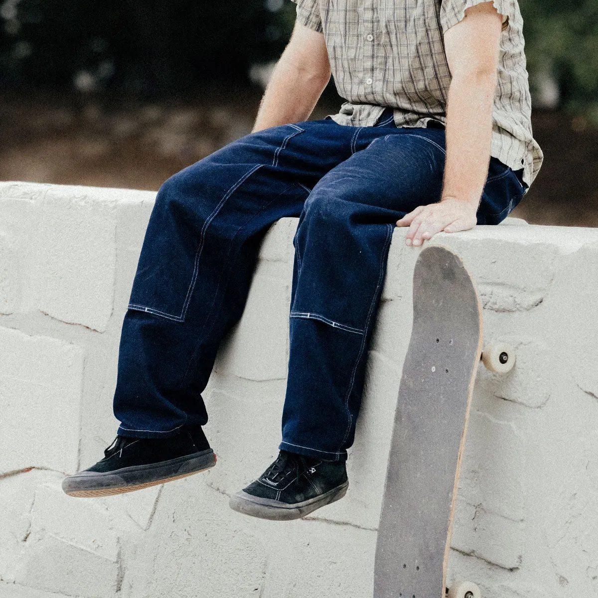 CCS 4x4 Reinforced Baggy Taper Denim Jeans - Overdyed Navy