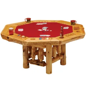 Cedar Log 6-Sided Poker Table