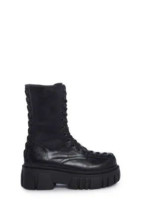 Celestial Candy Corset Boots - Black