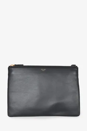 Celine 2017 Black Leather Medium Trio Crossbody
