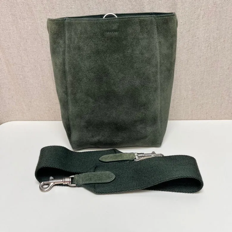 Celine Green Suede Bucket Bag Medium