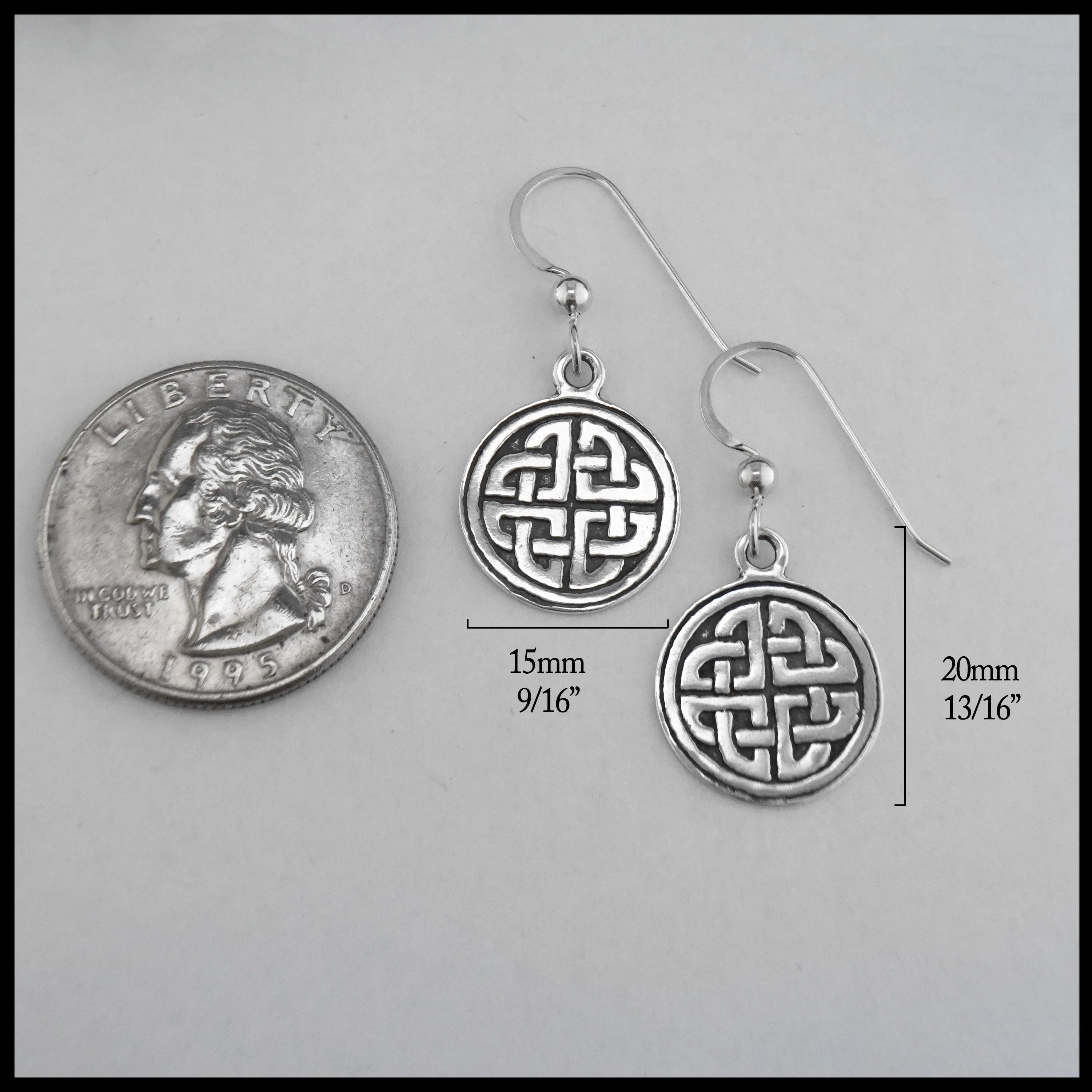 Celtic Circular Knot Pendant and Earring Set