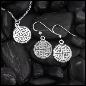 Celtic Circular Knot Pendant and Earring Set