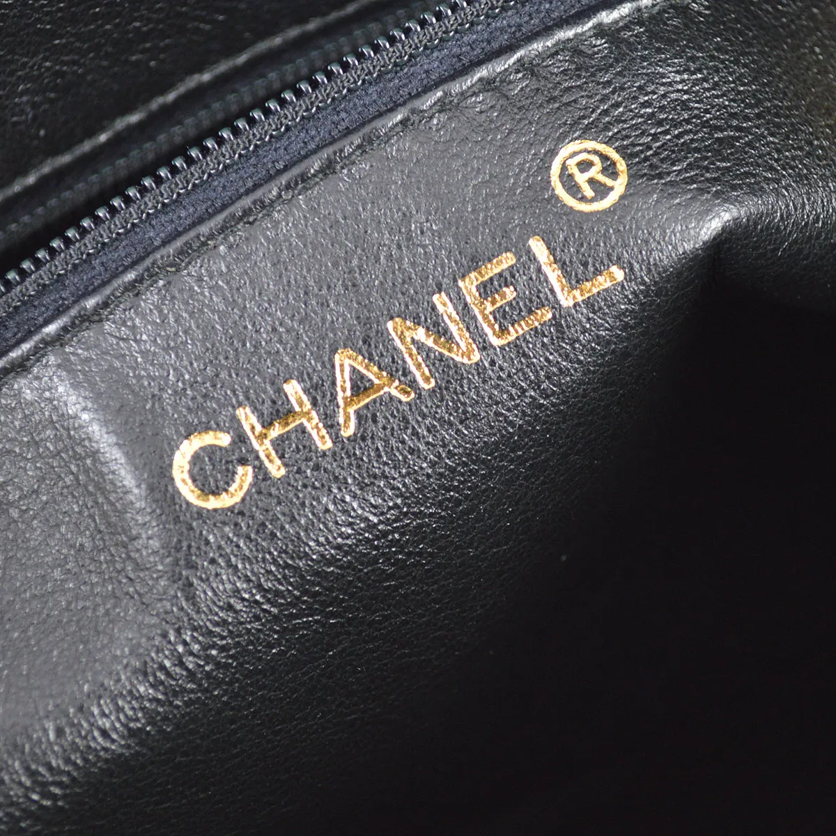 Chanel 1991-1994 Black Lambskin Small Chevron Pocket Camera Bag