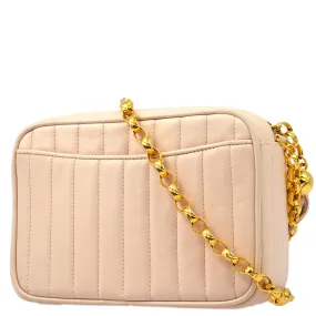 Chanel 1991-1994 Pink Lambskin Mini Vertical Pocket Camera Bag