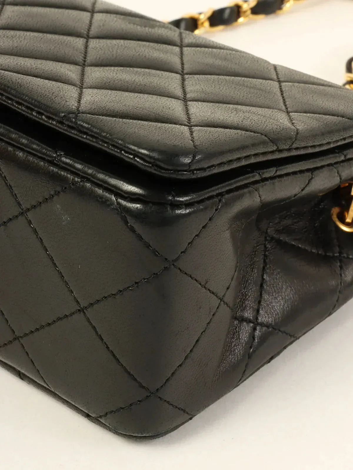 CHANEL Around 1991 Made Full Flap Chain Bag Mini Black