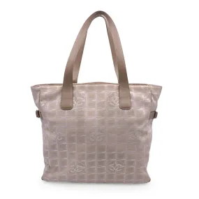 CHANEL Beige Nylon New Travel Line Tote Shoulder Bag 2000S