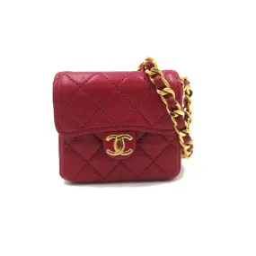CHANEL Chain Pochette Shoulder Bag, Lambskin (Sheepskin), Women's, Purple