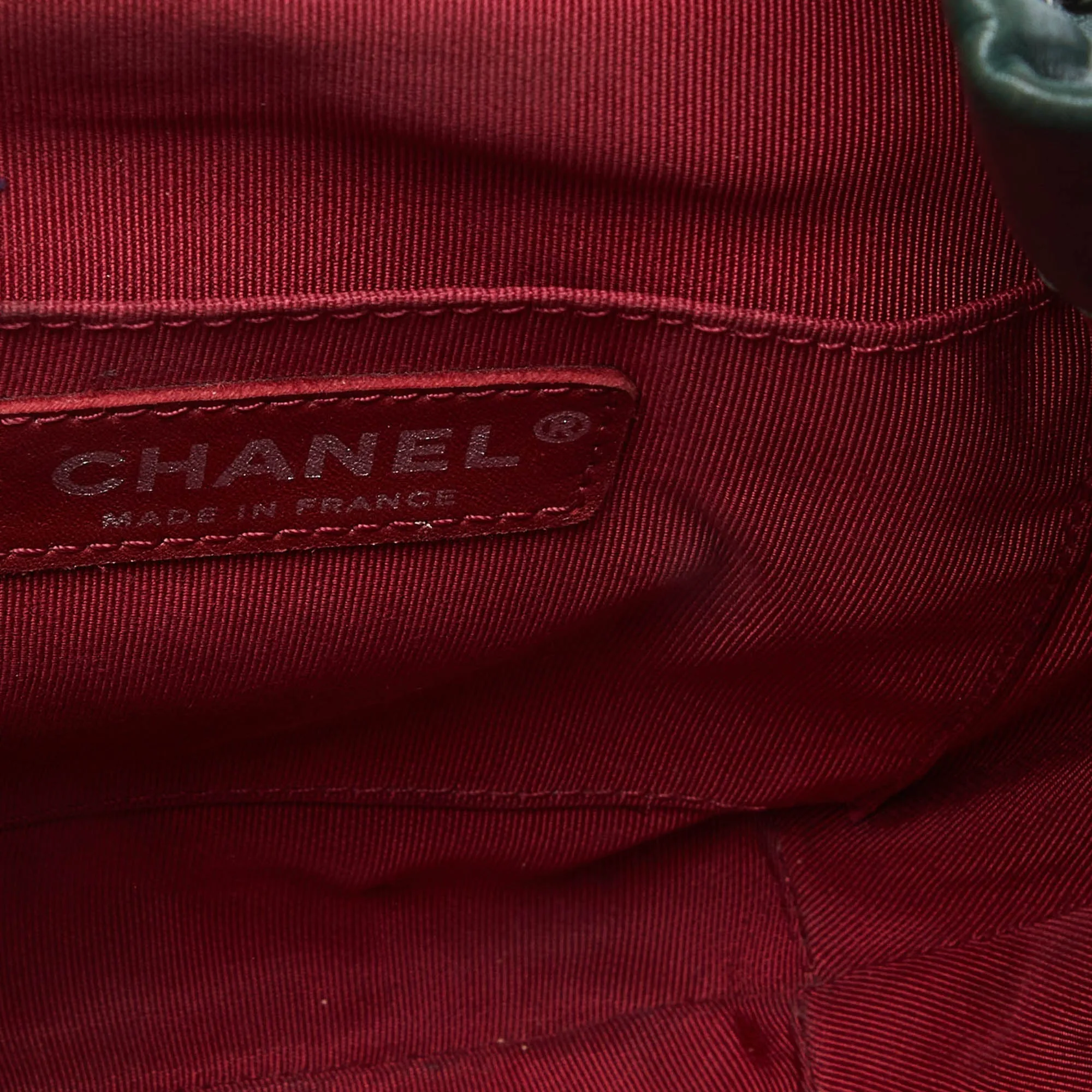 CHANEL Green Quilted Leather Small Gabrielle Bucket Bag