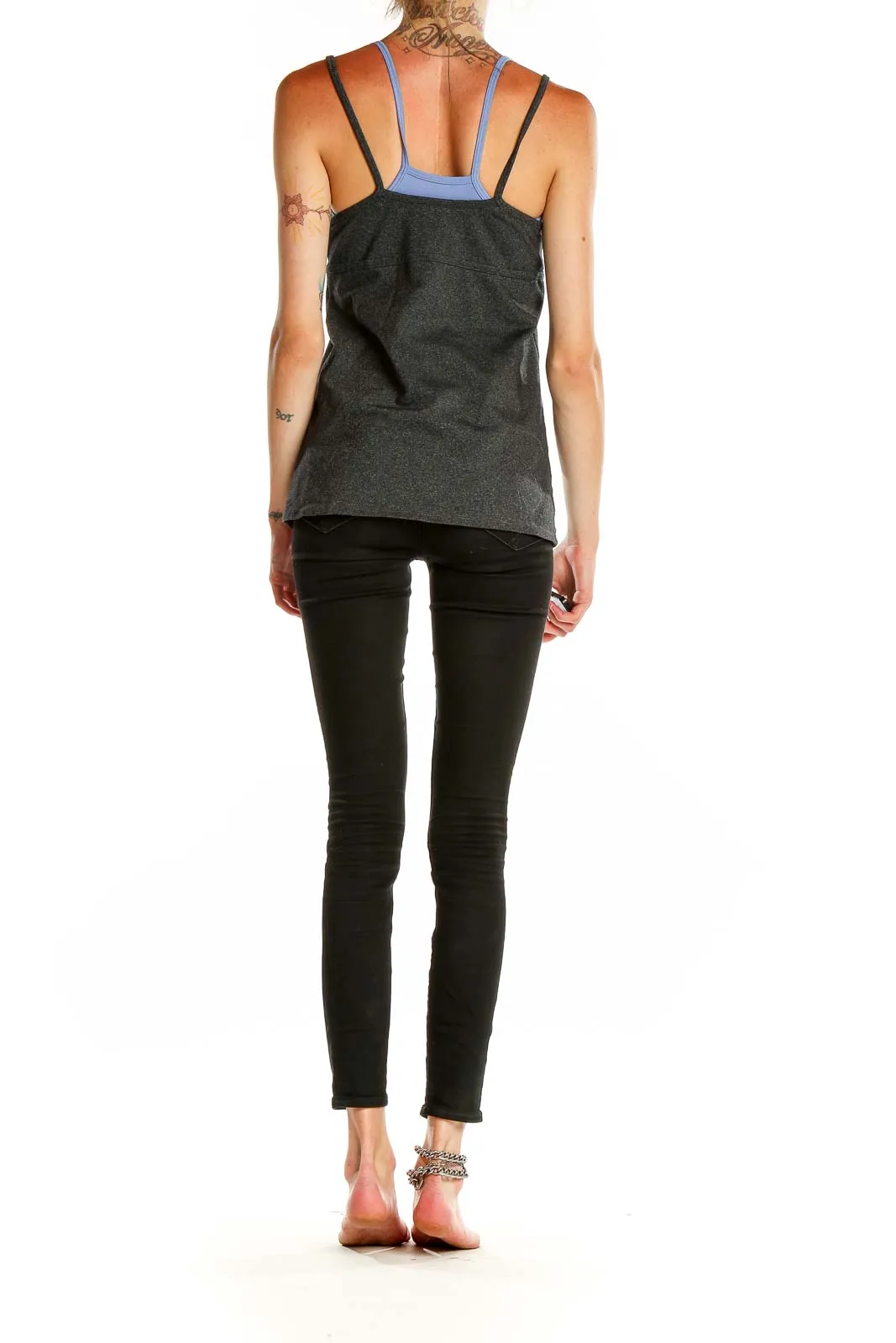 Charcoal Gray Strappy Tank Top