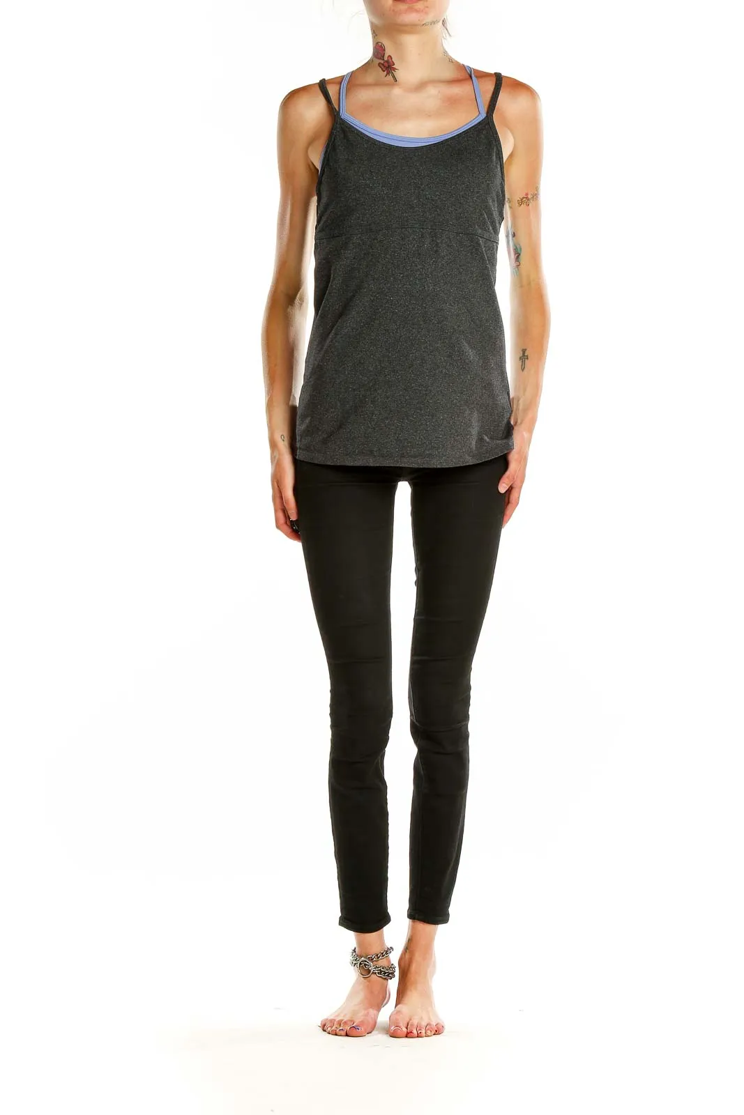Charcoal Gray Strappy Tank Top