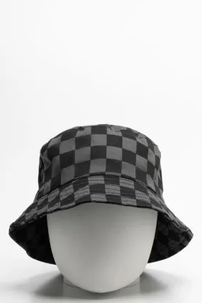 Check Bucket Hat Black & Dark Grey