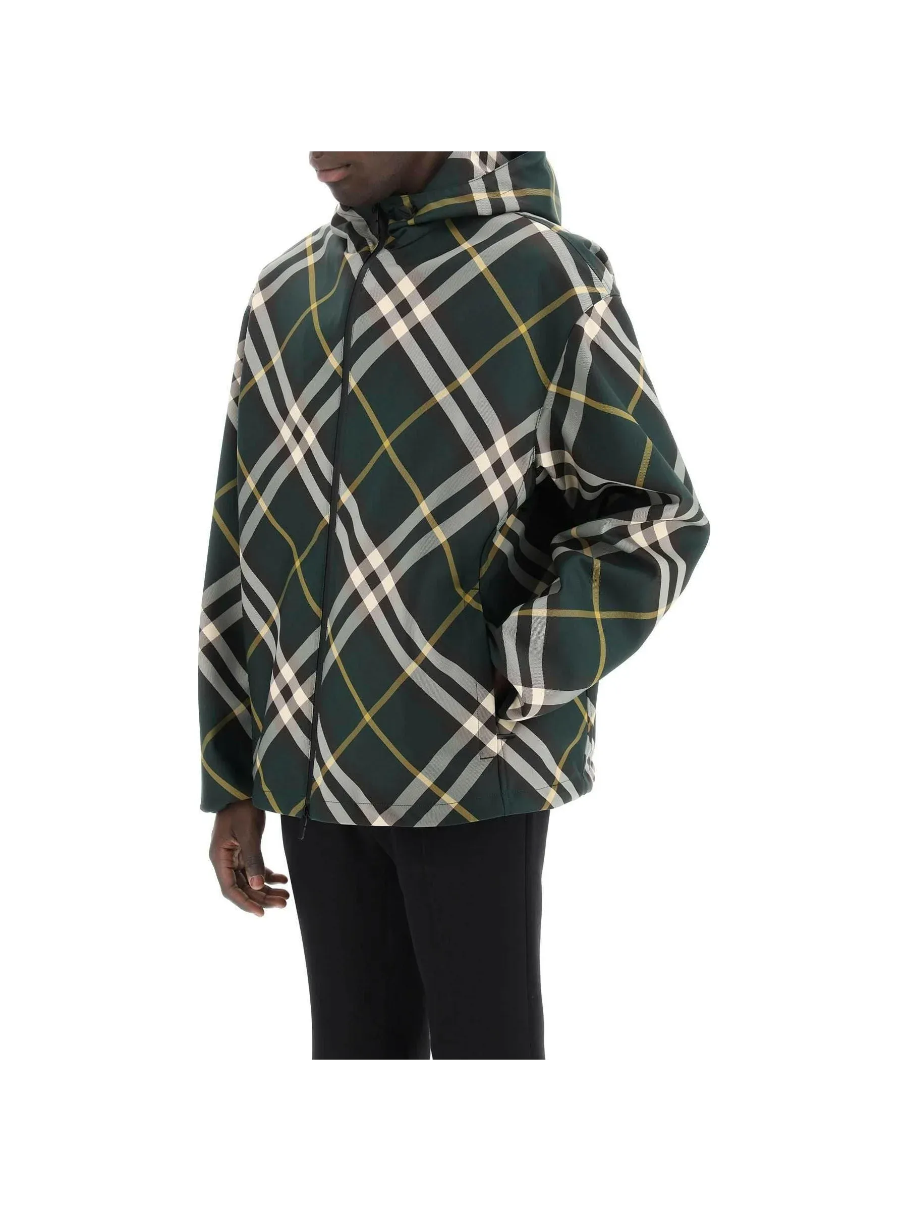 Check Lightweight Hooded Jacket