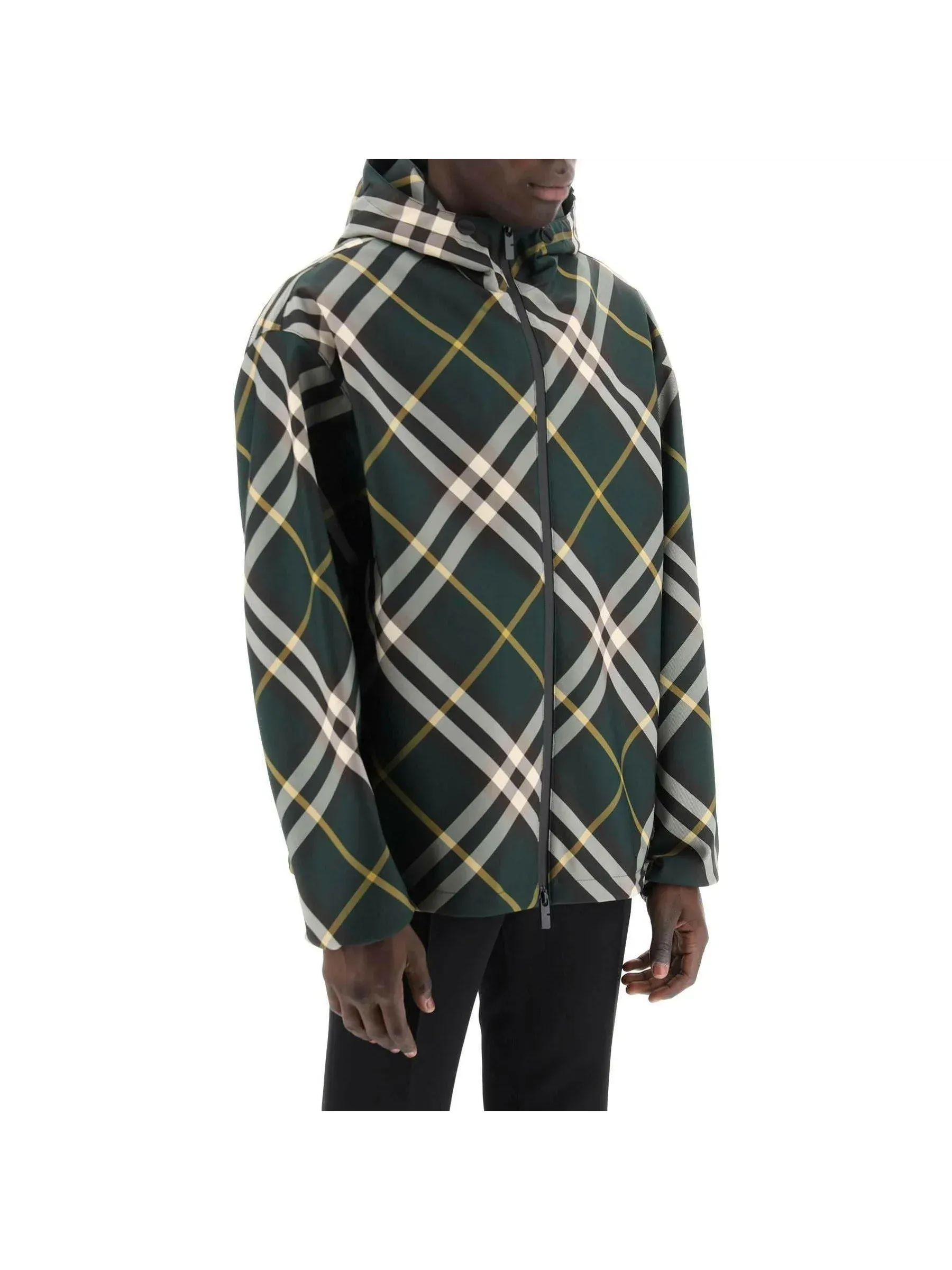 Check Lightweight Hooded Jacket
