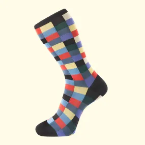 Check Pattern Sock in Black