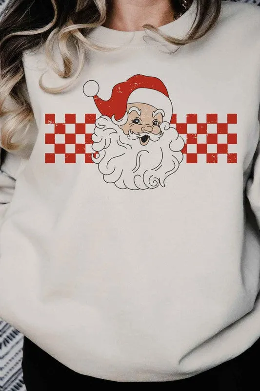 CHECKER SANTA CHRISTMAS OVERSIZED SWEATSHIRT