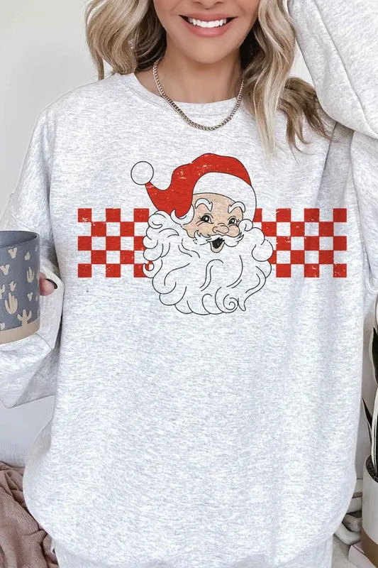 CHECKER SANTA CHRISTMAS OVERSIZED SWEATSHIRT