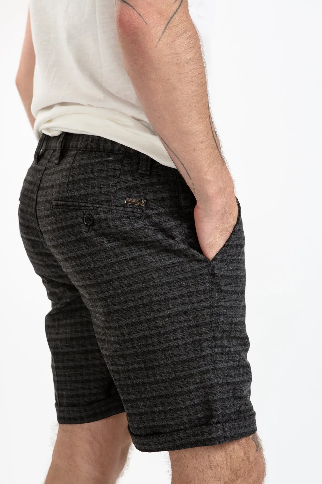 Checkered Shorts - Charcoal