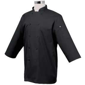 Chef Works JLCL BLK M Basic 3 4 Sleeve Chef Coat