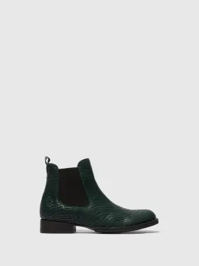 Chelsea Ankle Boots RINO046FLY CROCO GREEN FOREST