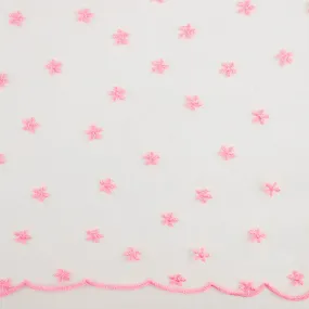 CHERIE Embroidered Mesh - Daisy - Flamingo