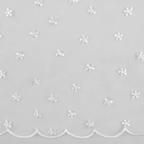 CHERIE Embroidered Mesh - Daisy - White