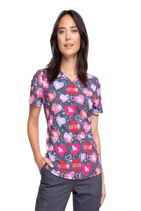 Cherokee Women's V-Neck Print Top | Dog is Love