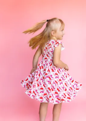 CHERRY SWEET CHECKERS DREAM RUFFLE DRESS