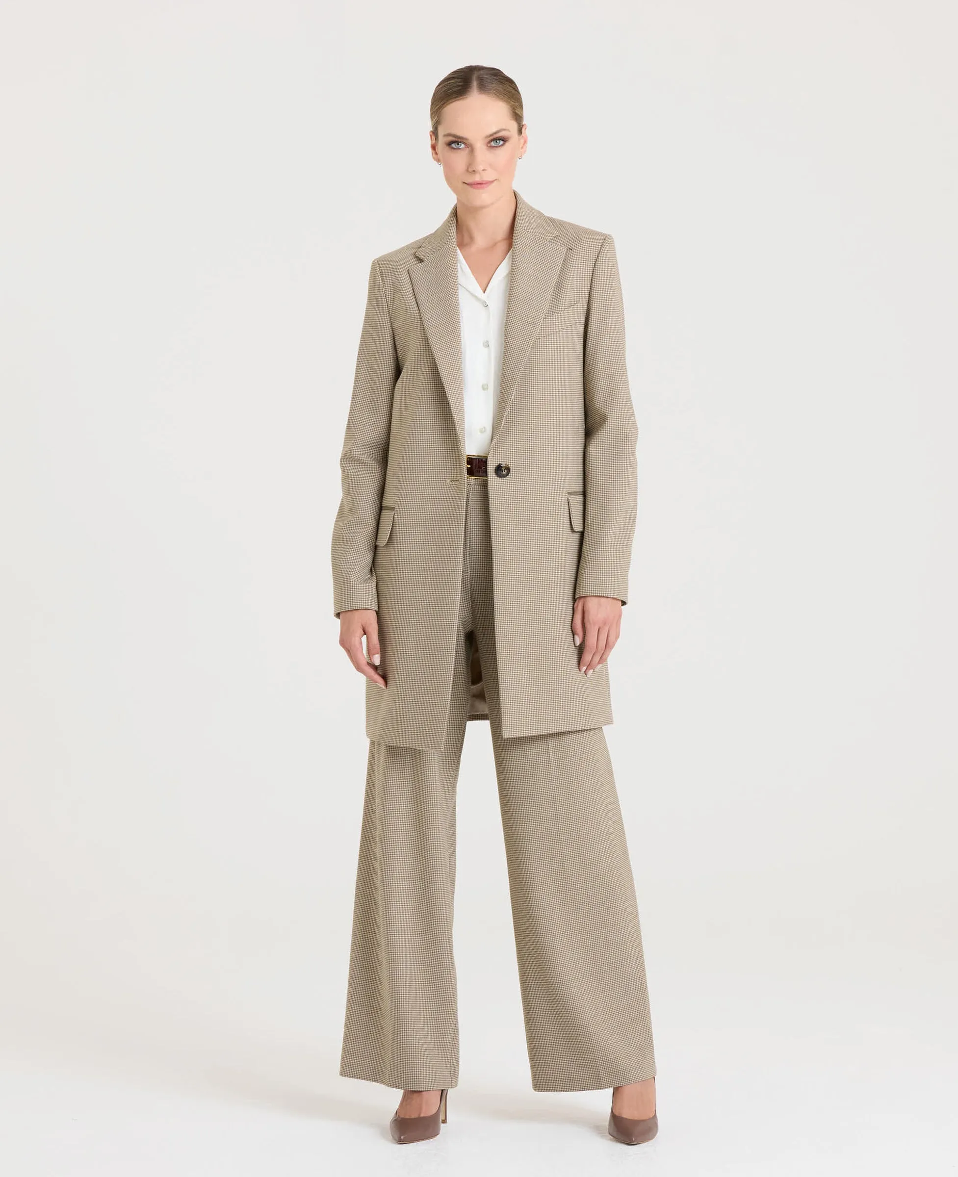 Cheston Wide Leg Check Trouser