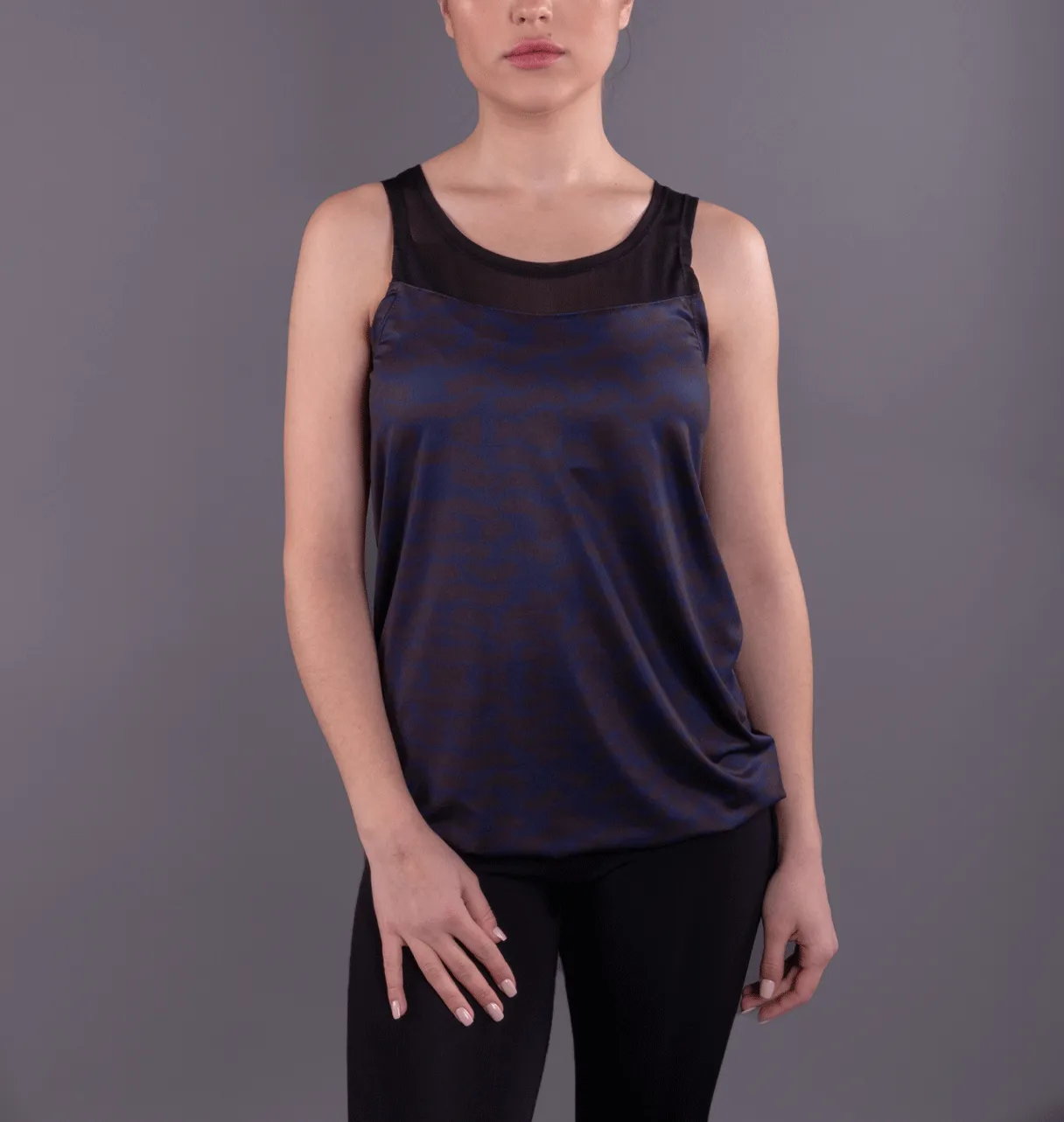 Chev Blue Camo Sari Not Sorry tank