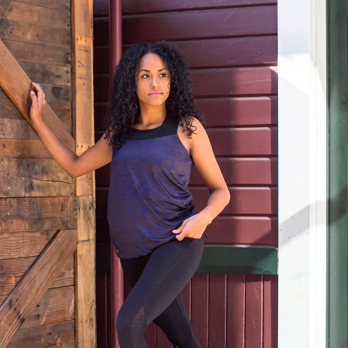 Chev Blue Camo Sari Not Sorry tank