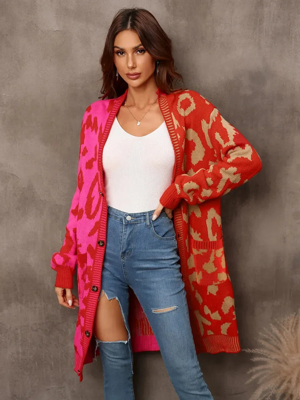 Chic Predator Print Cardigan