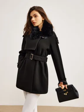 Chicmy-Winter Outfits Christmas Thanksgiving Gift New Year's Eve Outfits Streetwear Fashion Adjustable Fur-Collar Belted Trench Coat