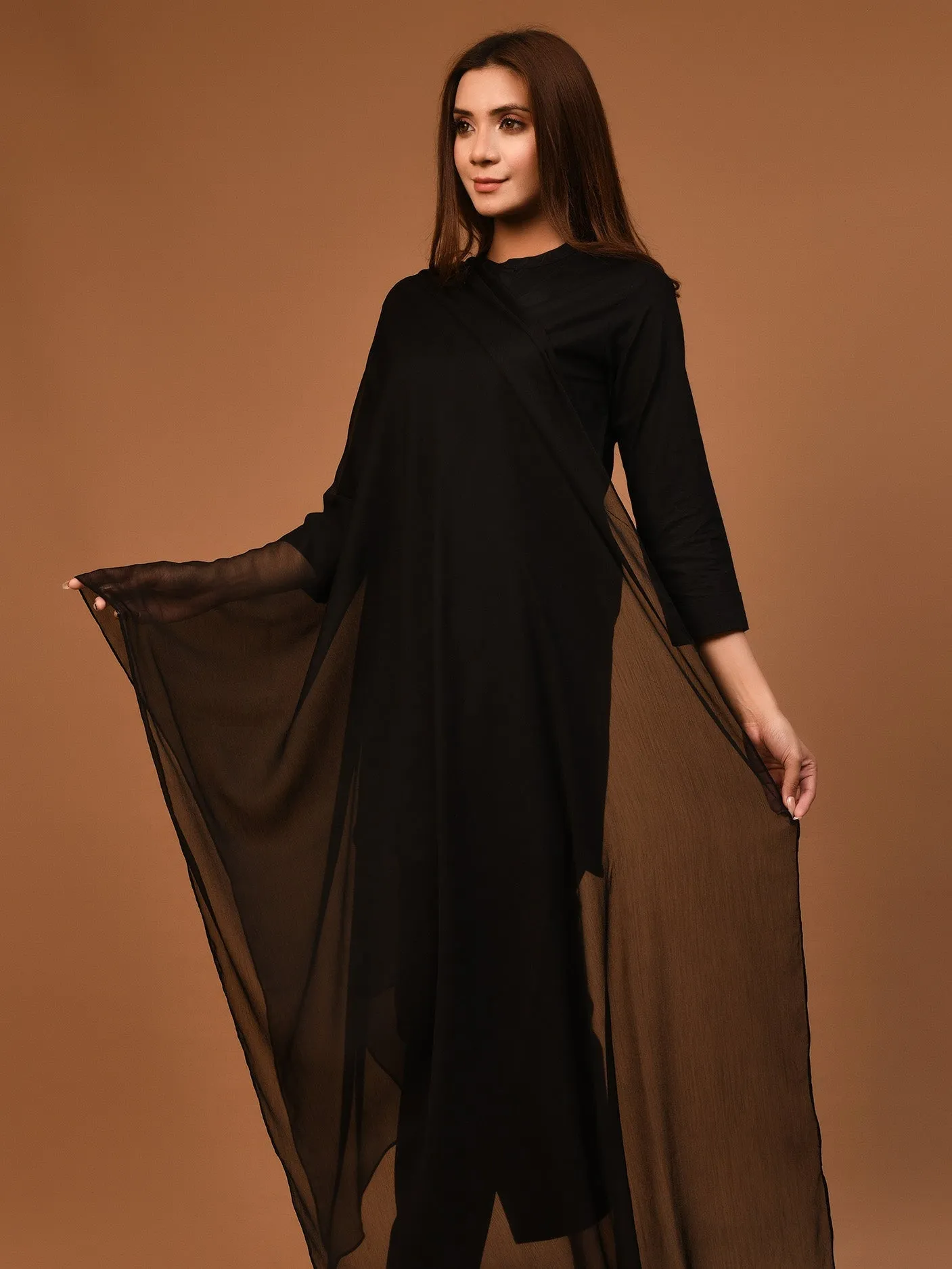 Chiffon Dupatta - Black