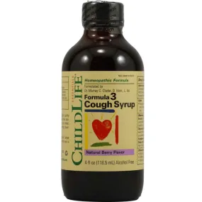 ChildLife Formula 3 Cough Syrup Natural Cherry 4 Fl Oz