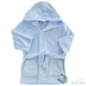 Children's Blue Coral Fleece Hooded Robe - 2/6 Years - FBR17-B