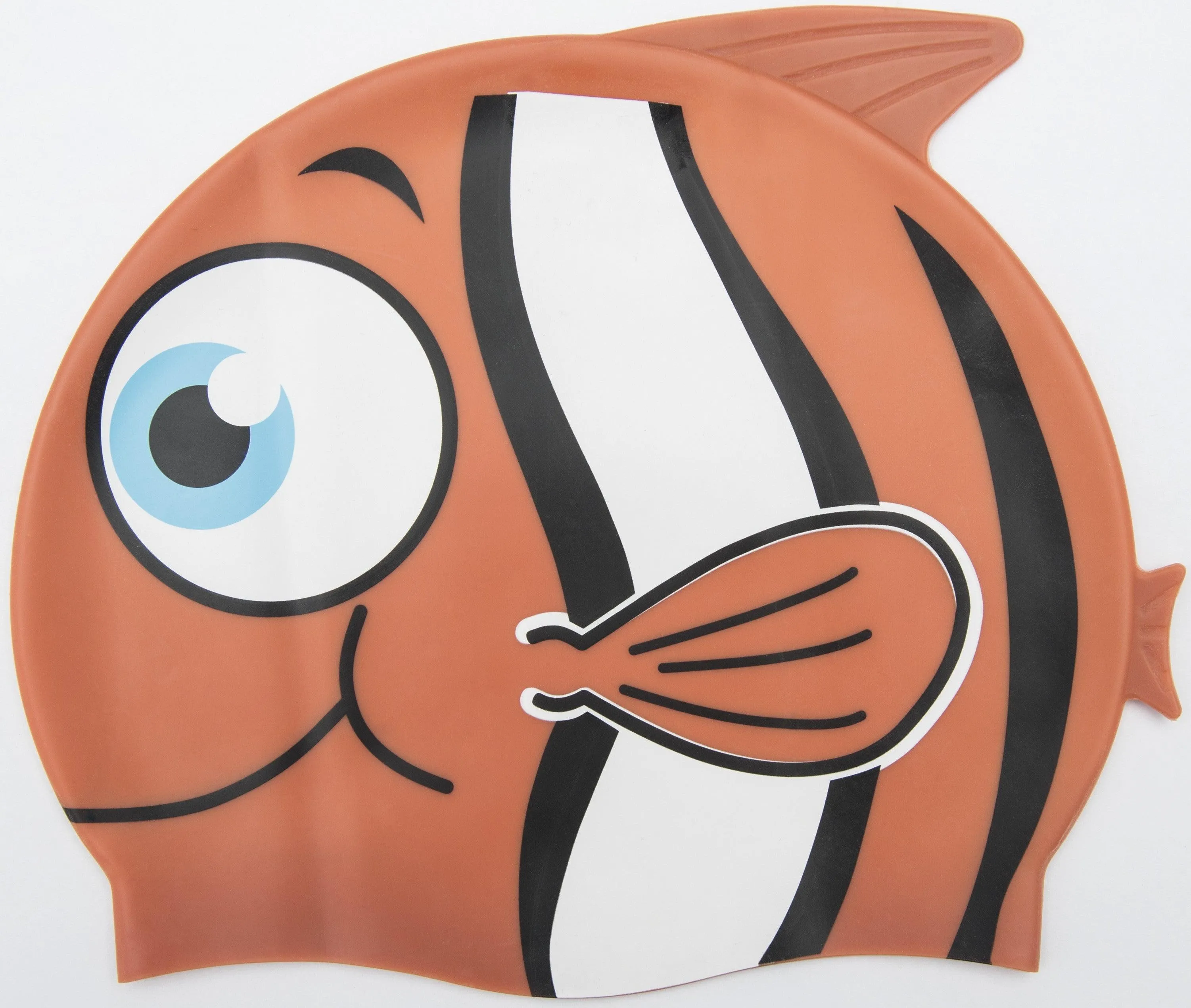 Children's Hydro-Swim Silicone Swim Cap Clownfish Ages 3  Assorted